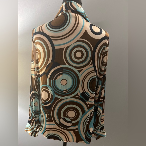 Vintage CARABELLA Collection Psychedelic 70’s style Disco Button-Up Blouse - Picture 2 of 12